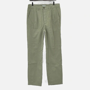 Amendi Gunnar in Green Organic Cotton Pleat Front Button Fly Pants -NWOT Size 32